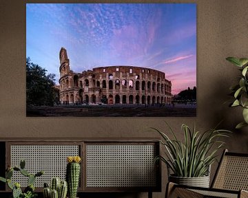 Colosseum in Rome tijdens zonsondergang van Michael Bollen