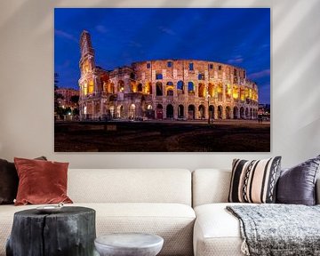 Colosseum in Rome during blue hour by Michael Bollen