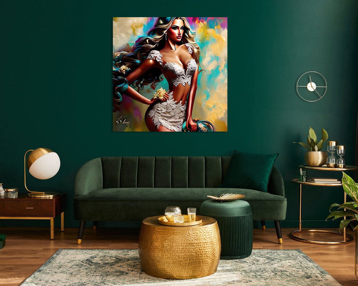 Voorbeeld van het werk in een kamer