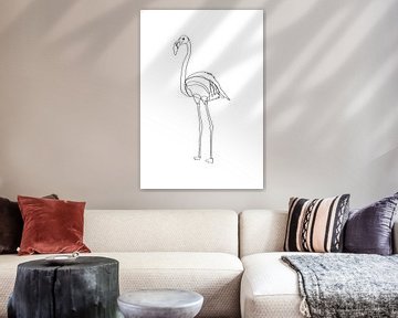 Line drawing Flamingo by Sadiku-Reijmers
