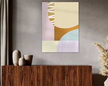 Abstract Geometric Shapes | Lila Beige Blue van Bohomadic Studio