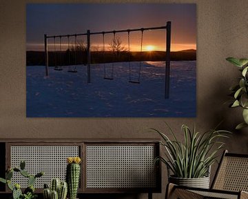 Un lever de soleil un matin froid de février sur Claude Laprise