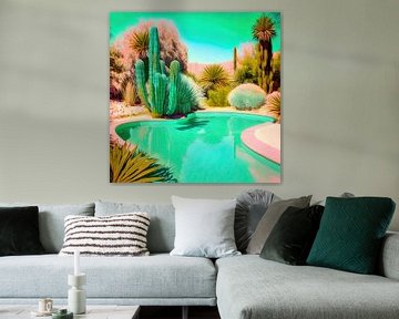 Zwembad in woestijn tuin van Vlindertuin-Art