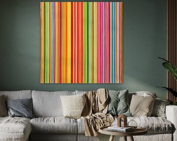 abstract stripes colourful painting 'Orange Princess' by Anja Namink
