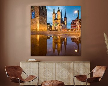 Marienkirche in Halle in the mirror by Martin Wasilewski