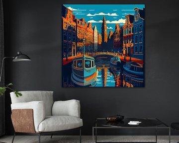 Stadtbild von Amsterdam von Vlindertuin Art