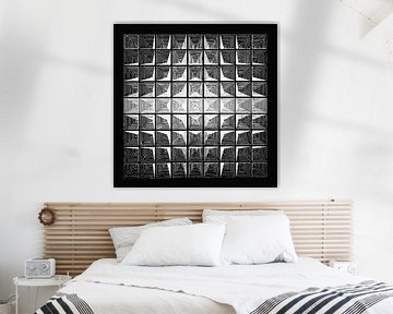 Zwart Wit Abstract Geïnspireerd door Piet Mondriaan van Mad Dog Art