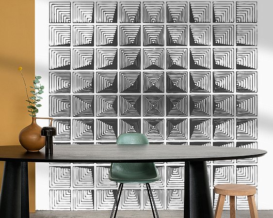 Voorbeeld van het werk in een kamer
