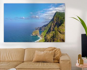 Blick auf die Küste Madeiras Miradouro da Rocha do Navio von Sjoerd van der Wal Fotografie