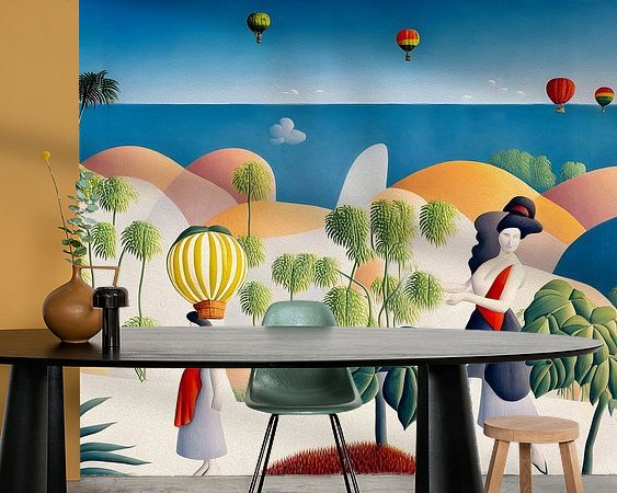 Voorbeeld van het werk in een kamer