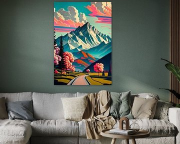 View of the Alps - Pop Art by drdigitaldesign