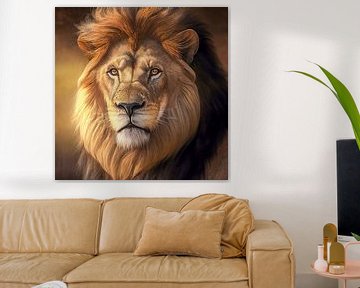 Portret van een leeuw, illustratie van Animaflora PicsStock