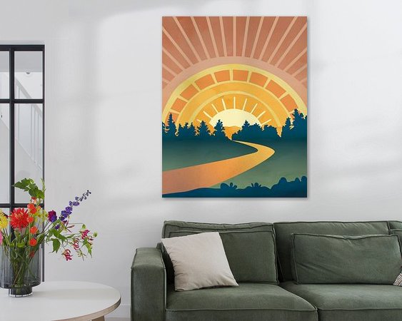 Voorbeeld van het werk in een kamer