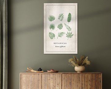 Vintage Poster botanische Blätter mit verschiedenen tropischen Blättern von KB Design & Photography (Karen Brouwer)