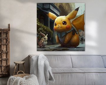 Op Pikachu geïnspireerde digitale tekening. van Harvey Hicks
