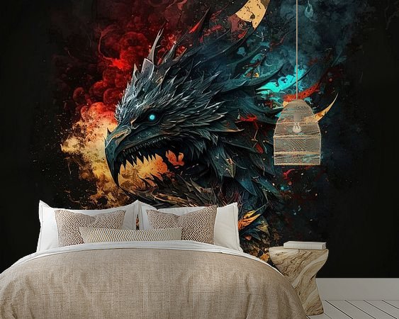 Voorbeeld van het werk in een kamer