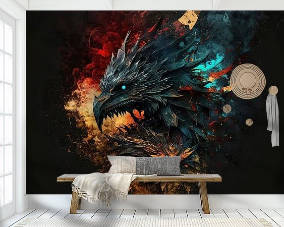 Voorbeeld van het werk in een kamer