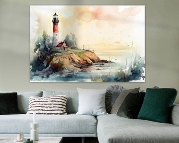 Aquarelle Phare sur Uncoloredx12