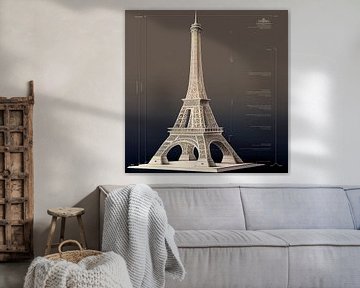 Eiffel toren blueprint van Harvey Hicks