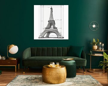 Dessin d'Eiffel sur Harvey Hicks