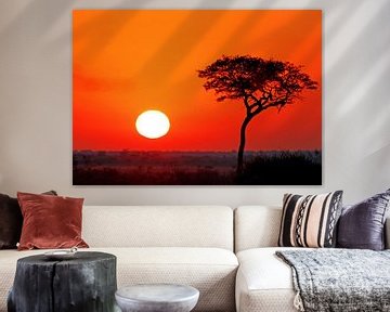 Sunrise in Africa van W. Woyke