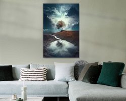 Voorbeeld van het werk in een kamer