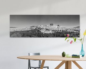 Athens Panorama with Acropolis in black and white by Manfred Voss, Schwarz-weiss Fotografie
