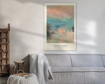 Ondergaande zon op de Seine - Claude Monet van Nook Vintage Prints