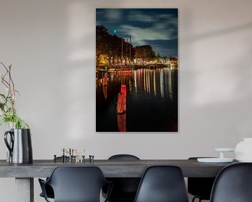 Weesp at night, Lange Vecht bridge view by Renzo Gerritsen