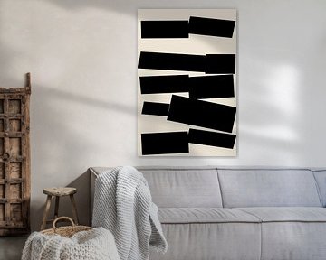 Black Shapes. Retro style minimalist art V by Dina Dankers