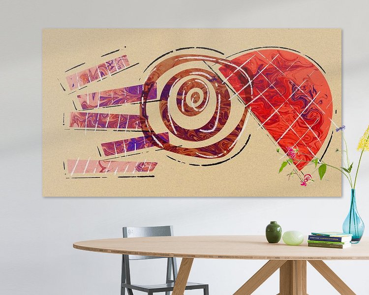 Voorbeeld van het werk in een kamer