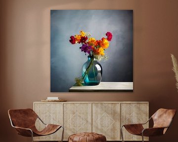 Stillleben einer Vase mit Blumen von Maarten Knops