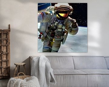 Astronaut gives parking directions by Harmanna Digital Art