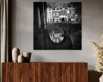 De Kalkbrug aan de Brede Haven Den Bosch in zwart wit van Jasper van de Gein Photography