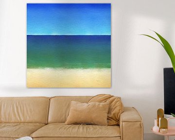 Calm Sea - Minimalist Acrylic Beach Painting by Karen Kaspar