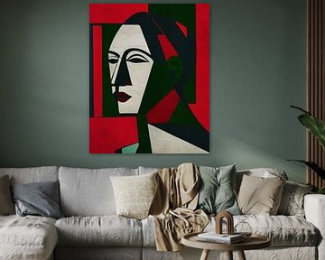 Abstract portret van een vrouw 2 van Jan Keteleer