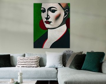 Abstract portret van een vrouw 4 van Jan Keteleer