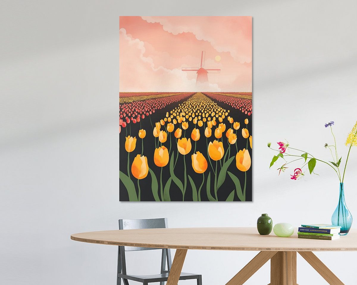 Voorbeeld van het werk in een kamer