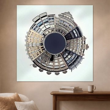 Little Planet Leipzig - Grimmaische Straße van Panorama Streetline