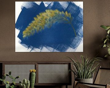 Grass palm in blue by Annemarie Wolkers-Ven