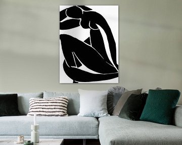 Zwart-wit naakt geïnspireerd door Henri Matisse II van Mad Dog Art