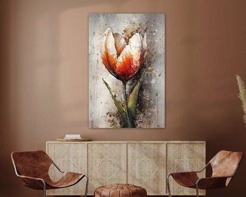 Kunstvolle rote Tulpe von But First Framing