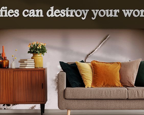 Voorbeeld van het werk in een kamer