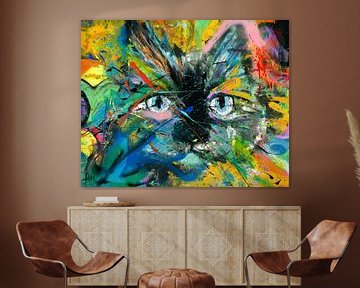 KOKOS - Abstract Cat Painting by Magdalena Kielb