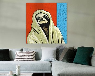 Peignoir Illustration Sloth look cool sur Iets Anders