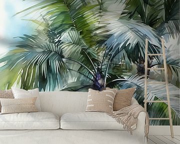 Aquarel palmen van Uncoloredx12