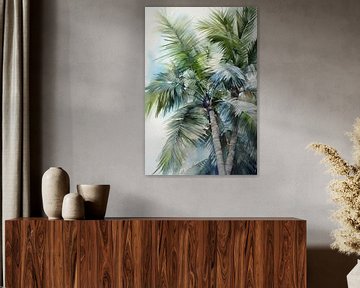 Aquarelle Palmiers sur Uncoloredx12