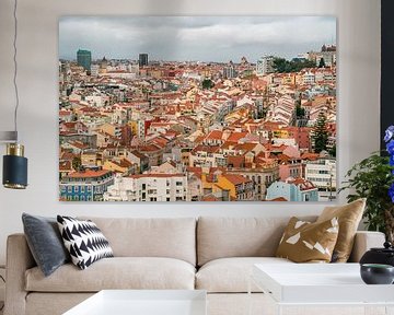 Lisbon's cityscape with historic buildings by Leo Schindzielorz