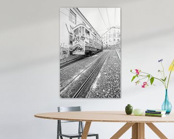 Lisbon's tramway in black and white by Leo Schindzielorz