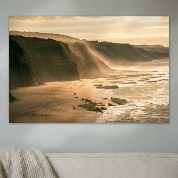 Portugal's coastal cliff with sea air at sunset by Leo Schindzielorz